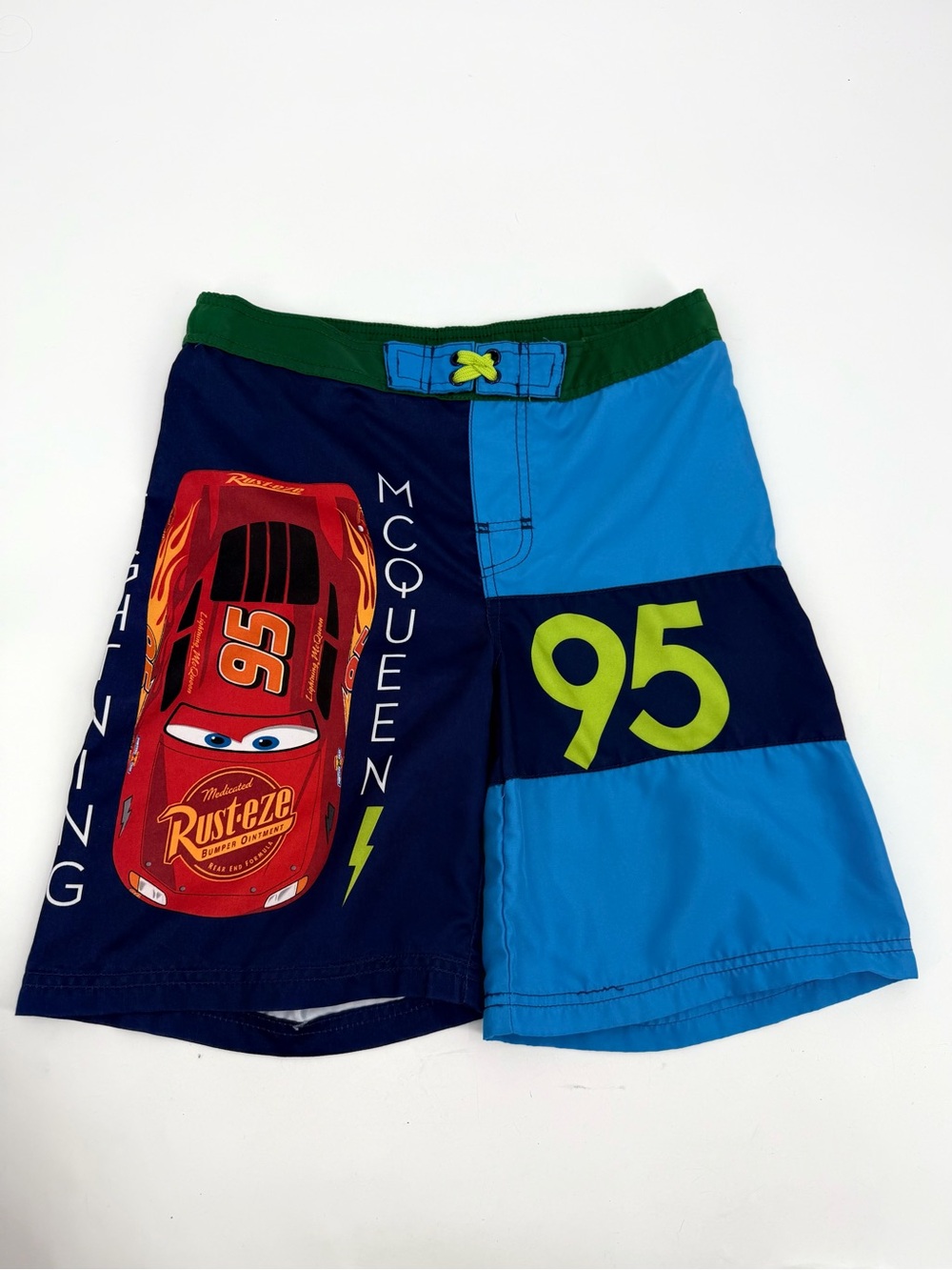Lightning McQueen Swim Trunks Boys 9/10 Red Blue Disney Store Cars Board Short